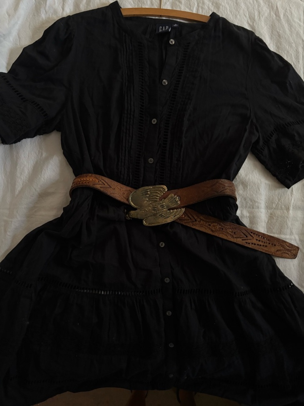 GAP Black Lace Dress Button up  XL